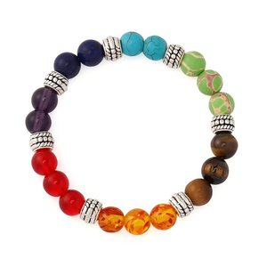 Bracelet en <span class=keywords><strong>pierre</strong></span> naturelle Resoul 7 Chakra, diffuseur d'huiles essentielles en <span class=keywords><strong>pierre</strong></span> <span class=keywords><strong>de</strong></span> <span class=keywords><strong>lave</strong></span>, extensible, pour yoga, anti-anxiété, pour femmes - Product Image 5