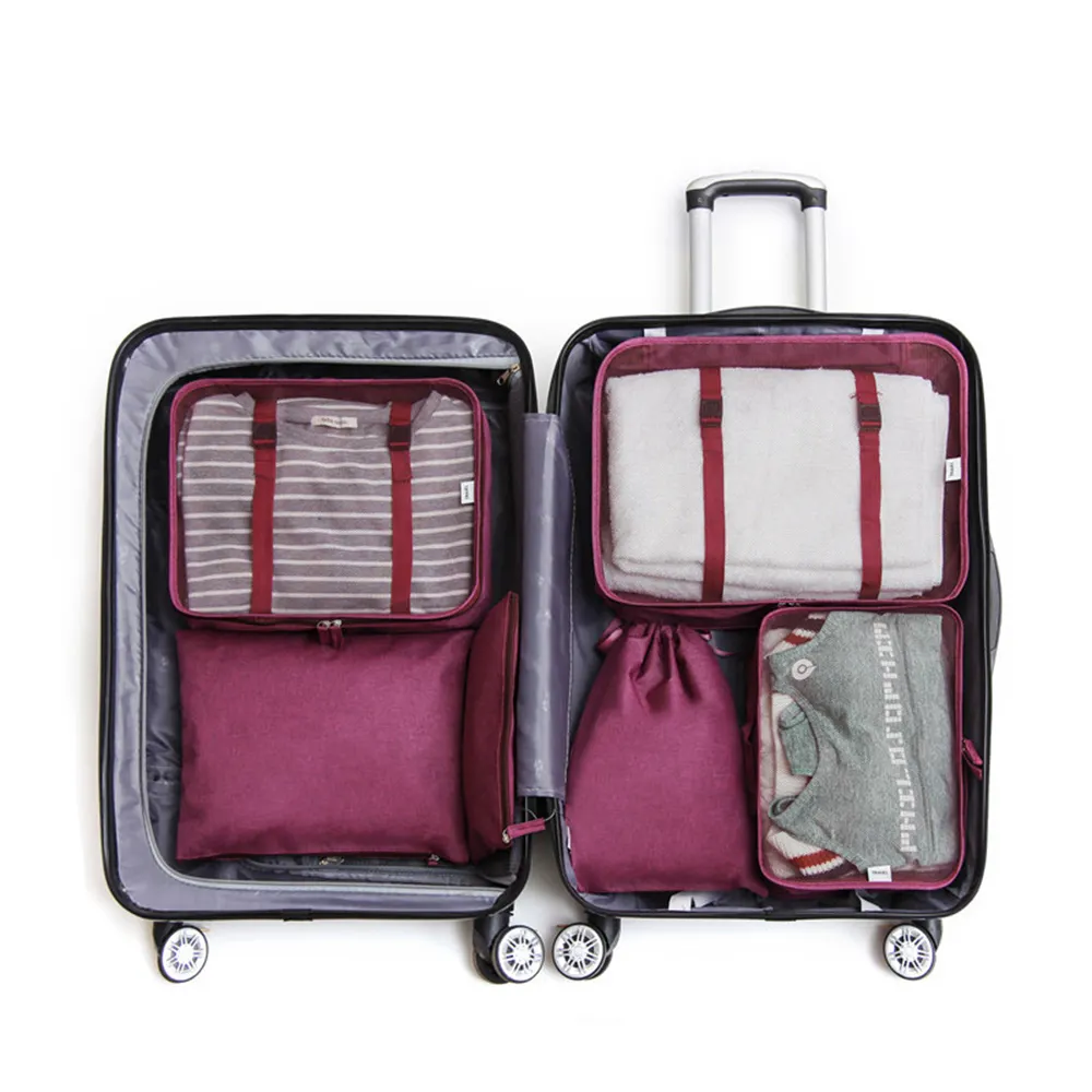 New-style Travel Luggage Organizer Bag Clothes Packing Cubes Travel Storage Bag 6pcs/set