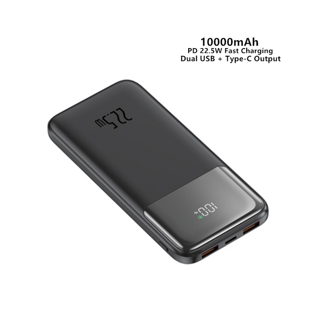 Premium Slim Power Bank 10000mAh 22.5W Fast Charging Led Digital Display PD 20w USB-C Output Portable Battery Charger Dual USB