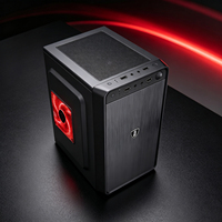 Caja de PC para Juegos y Oficina con Alto Flujo de Aire, Frente de Malla, Mini Torre, Acero SPCC, Ventilador RGB, Compatible con Micro ATX y Fuente de Alimentación ATX, Chasis Personalizado, Stock Meway