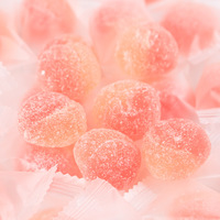 White Peach Flavored QQ Gummies, Loose Heart-shaped Mixed with Sugar