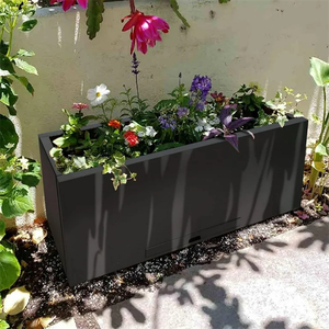 Jardinera Cuadrada de Metal Negro Resistente, Estructura de Acero Soldado, para Jardín o Patio, Resistente al Óxido, Diseño Apilable, Personalizable OEM/ODM - Product Image 2