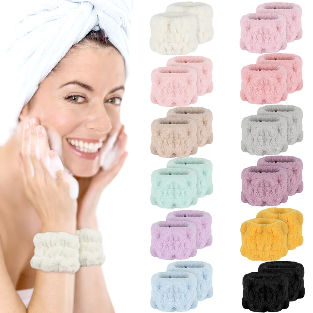 Nuevo diseño Washband Toalla de microfibra Scrunchies Spa Cuidado DE LA PIEL Muñequeras para lavarse la cara