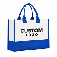Sac fourre-tout réutilisable à grande capacité avec logo personnalisé, bicolore, vente en gros, sac promotionnel imprimé