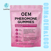 Gomitas con Feromonas OEM/ODM para Mujeres con Raíz de Maca, L-Arginina y Trébol Rojo, Aumenta la Atracción y la Confianza, 60 Unidades