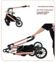 Poussette pliable légère et imperméable pour animaux de compagnie, avec 4 roues, pour chats et chiens, avec panier de rangement