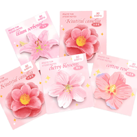 Bloc de Notas Autoadhesivo para Oficina, Diseño Floral Rosa Kawaii, Popular y Bonito para Chicas, Hecho en China, Modelo Dk377