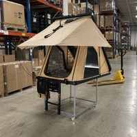 Tenda Atap Mobil Overland 4 X 4 Berbahan Aluminium Keras Model Clamshell untuk 2 - 3 Orang, Cocok untuk Berkemah Empat Musim dengan Lampu LED