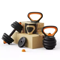 Ensemble d'haltères, kettlebells et barres d'haltères réglables 6 en 1 en fonte, diamètre 50 mm, longueur 1,2 m, salle de sport à domicile pour hommes