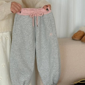 Tongxingyuan Girls Winter Fleece <b>Lined</b> Thickened Casual <b>Pants</b> Solid Color Knitted Cotton Warm <b>Pants</b> - Product Image 4