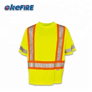 Okefire 100% पॉलिएस्टर लघु आस्तीन आग सुरक्षा चिंतनशील Workwear कपड़े