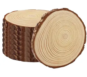 8 pezzi 8-9 pollici fette di legno naturale fette di corteccia d'albero per l'artigianato cerchi di legno non finiti rotondi dischi di legno per le arti