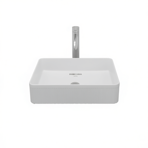 Lavabo da Bagno Rettangolare in Ceramica Bianca 19.63x13.69 Pollici, Design Minimalista con Foro Singolo per Montaggio Superiore - Product Image 1