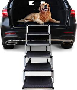 CanboPet Faltbare Hundetreppe für den Außenbereich, tragbare Haustier-Rampe aus Aluminium, Einstiegshilfe für das Auto, Kletterleiter für große Hunde und SUVs - Product Image 1