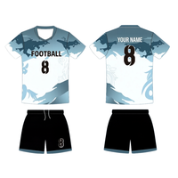 Jersey Sepak Bola Amerika Lengan Pendek Cepat Kering, Menyerap Keringat, Bahan Polyester, Pakaian Olahraga, Cetak Transfer Panas, Musim Panas