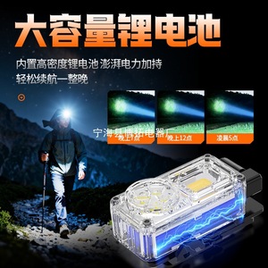 Linterna frontal recargable LED de luz fuerte con clip magnético ajustable para pesca y caza al aire libre - Product Image 3