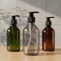 Bouteille Boston PET avec bouchon à vis, emballage cosmétique, shampoing, lotion, conteneur transparent vide, logo personnalisé, vente en gros, 300 ml, 500 ml