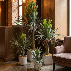 Plante artificielle réaliste en forme de fougère de cerf en pot, 64-175 cm, faux arbre verdoyant pour la décoration intérieure et extérieure de la maison et du jardin - Product Image 3