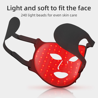 Masque facial LED en silicone personnalisé OEM 4 couleurs 460nm 590nm 630nm 850nm Appareil de luminothérapie rouge