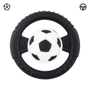 Anneau de dentition en silicone en forme de ballon de football pour bébés de 3 à 24 mois, sans BPA, cadeau sensoriel pour garçons - Product Image 1