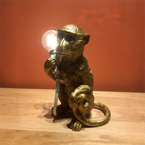 Commercio all'ingrosso decorazione animale in resina personalizzata a Led divertente serie di <span class=keywords><strong>animali</strong></span> pavone giraffa lampada a pappagallo di cavallo da notte luce animale lampada da tavolo - Product Image 1