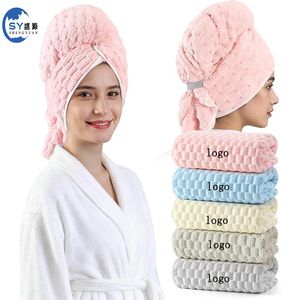 Toalla <span class=keywords><strong>de</strong></span> Secado <span class=keywords><strong>de</strong></span> Cabello Ultra Suave <span class=keywords><strong>de</strong></span> Nuevo Diseño con Lazo Elástico, Turbante <span class=keywords><strong>de</strong></span> Cabello Súper Absorbente para Uso Textil en el Hogar con Logotipo Personalizado - Product Image 1
