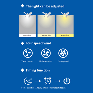 Ổ Cắm Không Khí Không Dây Quạt Trần Với Điều Khiển Từ Xa 2000 Lumens 3 Tốc Độ Quạt 3 Ánh Sáng Cài Đặt Cho Khách Ăn Uống Không Gian Làm Việc - Product Image 3