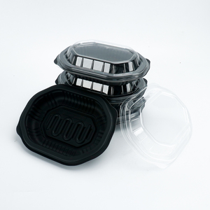 使い捨て可能な電子レンジ用プラスチックレストランボックス持ち帰り用フルーツ収納容器食事用ランチ弁当加熱式食品容器 - Product Image 1