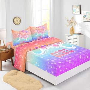 Juego de sábanas de 4 piezas Juego de sábanas de jugador ajustado con diseño de controlador de juego de impresión digital 3D y protector de colchón - Product Image 4