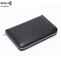 Grosir Dompet Kulit Asli Tas Kartu Multifungsi Baris Ganda Sederhana