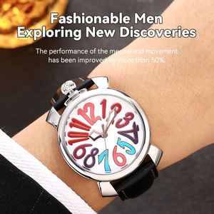 Reloj de Lujo para Hombre, Mecánico Automático, con Esfera con Acabado Sunray, Elegante y de Alta Calidad, con Correa de Cuero Genuino, Ideal para Regalo - Product Image 5