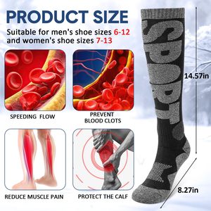 Yüksek kaliteli yürüyüş merinos yünü kayak çorap kalın kayak çorap nefes sıcak kış kayak çorap - Product Image 4