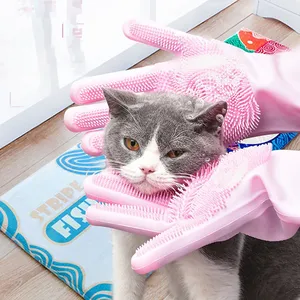 Toilettage pour animaux de compagnie gants de nettoyage chien bain shampooing épurateur <span class=keywords><strong>magique</strong></span> vaisselle éponge silicone <span class=keywords><strong>épilation</strong></span> - Product Image 2