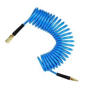 Pneumatic Coil Hose 69.57.5m PU Material With Copper Plated Quick Couplings For Air Compressor Tools - Product Image 1