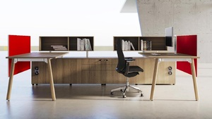 Escritorio de Computadora Moderno Convertible de Madera con Diseño de Paneles Modulares para Estaciones de Trabajo de Oficina de 2 a 8 Personas - Product Image 6