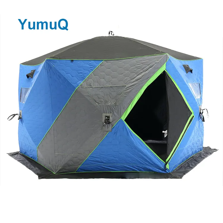 YumuQ 320cm 126" Size Waterproof Day Shelter For Fishing, Hexagonal 6 Sides Outdoor Camping Fishing Truck Pickup Tent