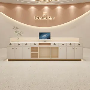 Moderno semplice banco di accoglienza in legno per <span class=keywords><strong>Studio</strong></span> di bellezza salone di bellezza <span class=keywords><strong>Studio</strong></span> post-partum <span class=keywords><strong>Care</strong></span> Center Dance Class Company Front - Product Image 4