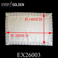 Napperons de table rectangulaires en coton lin blanc 20x14 pouces, écologiques, pour la maison, la commode, décoration de mariage rustique chic bohème