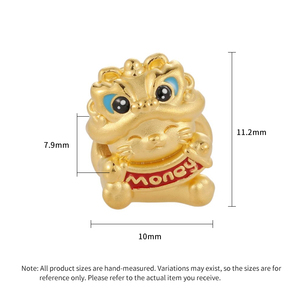 New Design <b>24K</b> Solid <b>Gold</b> Beaded Lion Head with Hydrangea Slightly Hard Golden Feet Step Jewelry Accessories Findings Components - Product Image 3