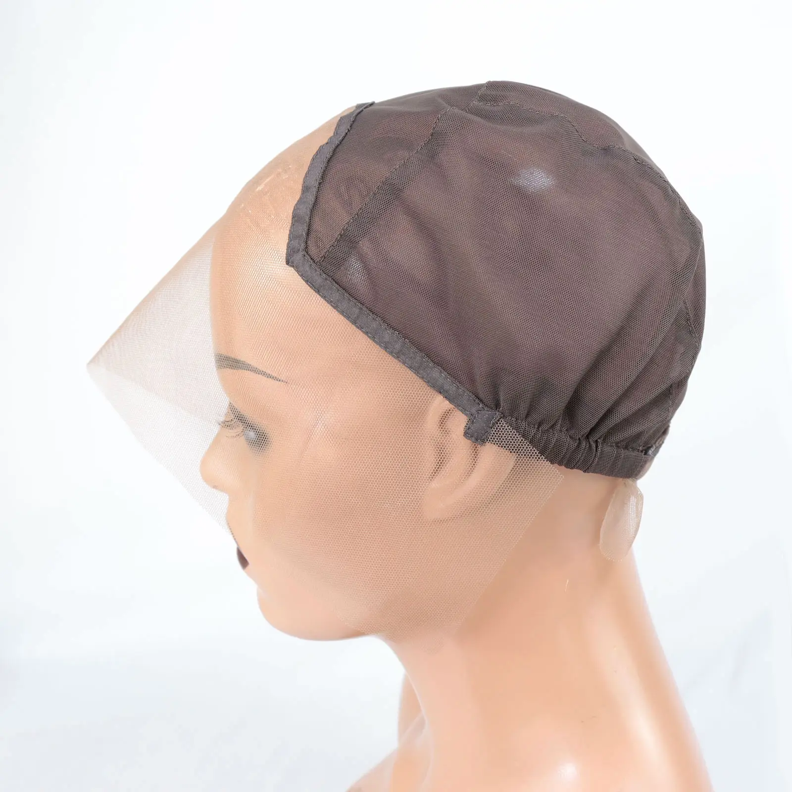 Lace Frontal Lace Wig Cap Adjustable Strap Wig Weaving Cap Black Brown Swiss Lace Glueless Closure Cap for Making Wigs