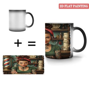 Mug en céramique noir givré de 11 oz à sublimation haute définition, sensible à la chaleur et changeant de couleur - Product Image 4
