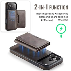 Funda de Cuero para Teléfono 2 en 1 con Carga Magnética Desmontable y Ranura para Tarjetas, Compatible con iPhone 17 16 15 14 Pro Max - Product Image 4