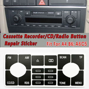 Button Repair Sticker For Audi A4 B6 C5 <b>CD</b> Cassette Radio Panel Black <b>Customized</b> Adhesive Digital Printing Reusable - Product Image 5