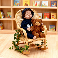 Poupée en silicone Reborn Baby Brown Dark Cute Curly Boy Reborn Doll Simulation Doll Reborn Toddler Dolls Boy de 18 pouces