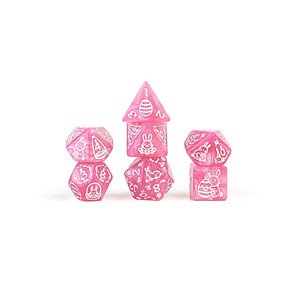 Venta al por mayor de plástico poliédrico Rpg DND D20, mármol acrílico, patrón de conejo de colores, <span class=keywords><strong>juego</strong></span> de <span class=keywords><strong>dados</strong></span> - Product Image 3