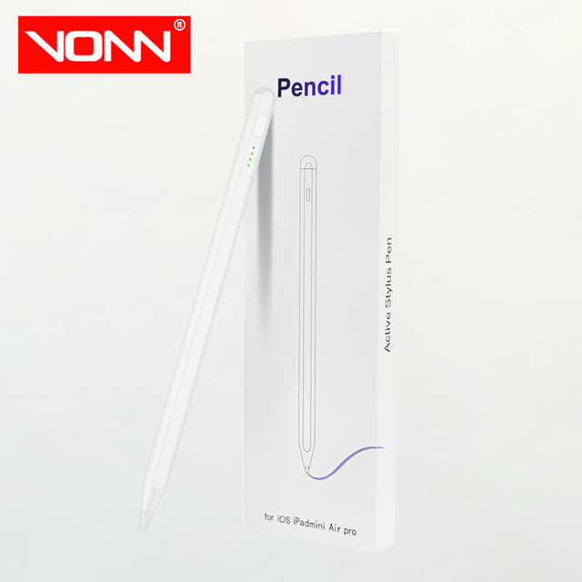 VONN Metal Stylus Pen Palm Rejection for iPad Tablet 2018+ Rechargeable Capacitive Touch Pen