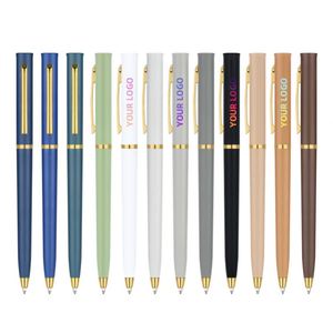 Luxury Gold Plastic Ballpoint Pen with Customized Logo 0.7mm Writing Width for Office & School Promotional Gifts - Product Image 1