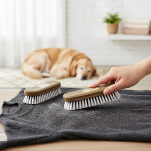 FANATIK High Quality Eco-Friendly Soft Nylon Bristle Handheld <b>PET</b> Clothes Cleaning <b>Brush</b> Manual Style - Product Image 3