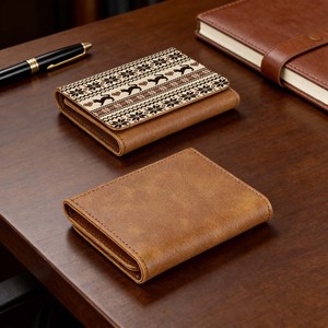 Portefeuille Homme Antivol en Cuir PU Haut de Gamme, Design Rétro Décontracté, à Trois Volets, <span class=keywords><strong>Court</strong></span> et Portable, avec Couverture Vierge pour Sublimation - Product Image 6