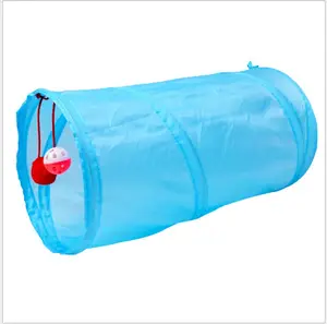 Funny Pet Cat Tunnel 2 Holes Play Tubes Balls Collapsible Crinkle Kitten Toys Puppy Ferrets Rabbit Play Dog Tunnel Tubes